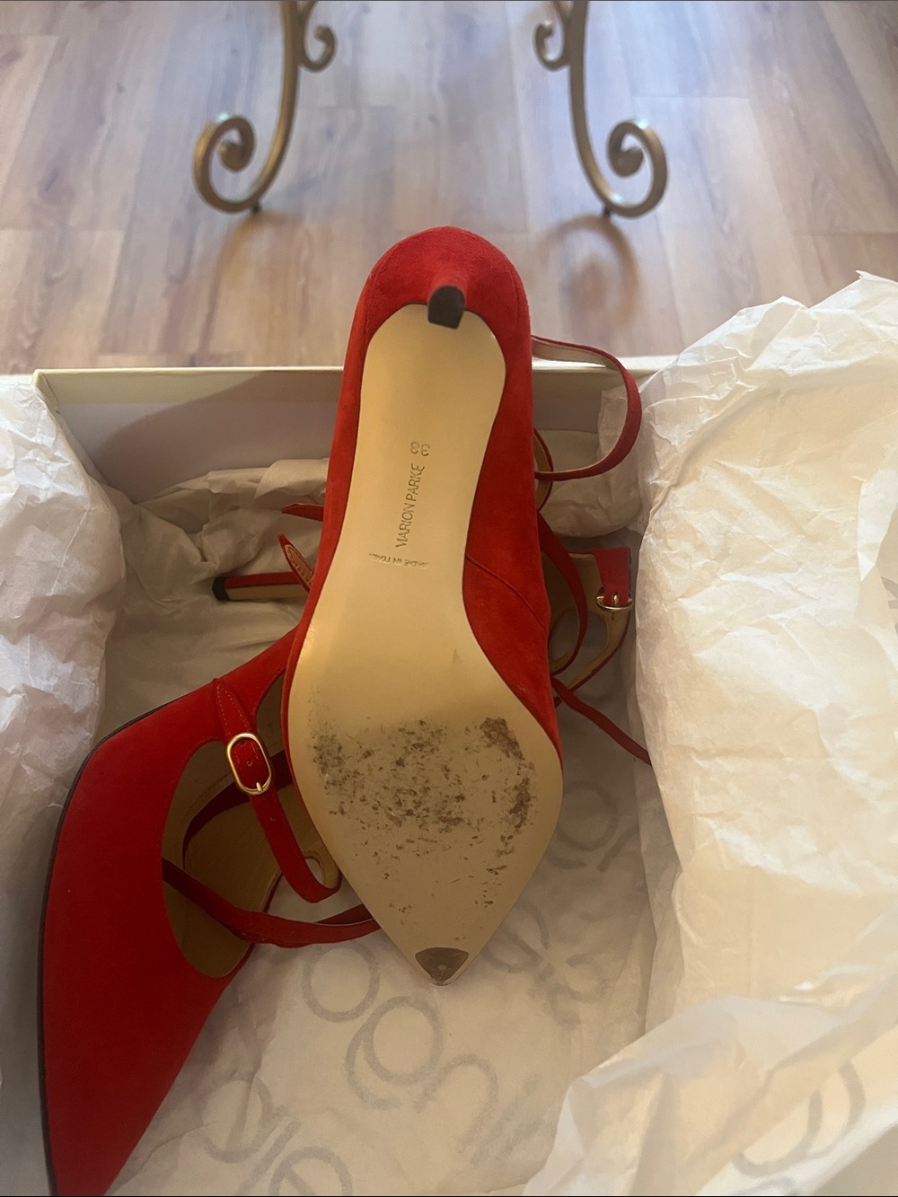Marion Parke Mitchell Suede Heels in Classic Red - Picture 4 of 14